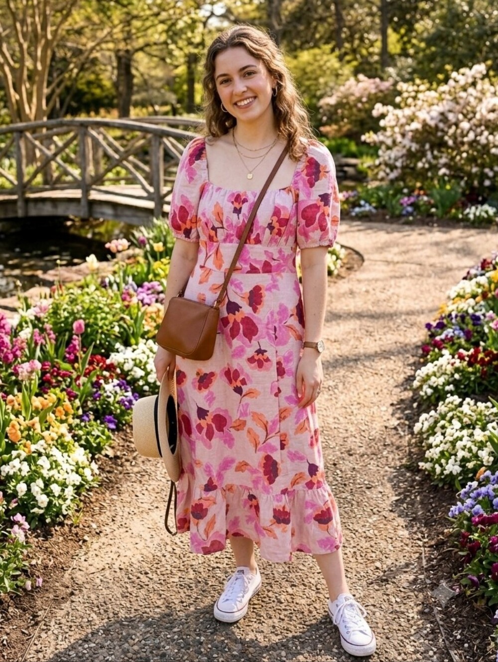 London Times New Linen Blend Floral Midi Dress Womens Sz 10 Country Farmhouse